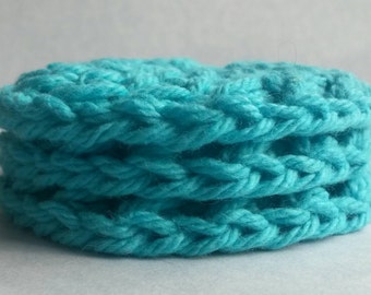 Teal cotton pads, blue cotton rounds, crochet cotton pads, crochet dish cloth, crochet face scrubbie, washable pad, reusable pad, cotton