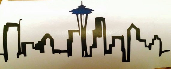 Seattle Skyline Car Decal Seattle Bumper Sticker By BlueReefShoppe