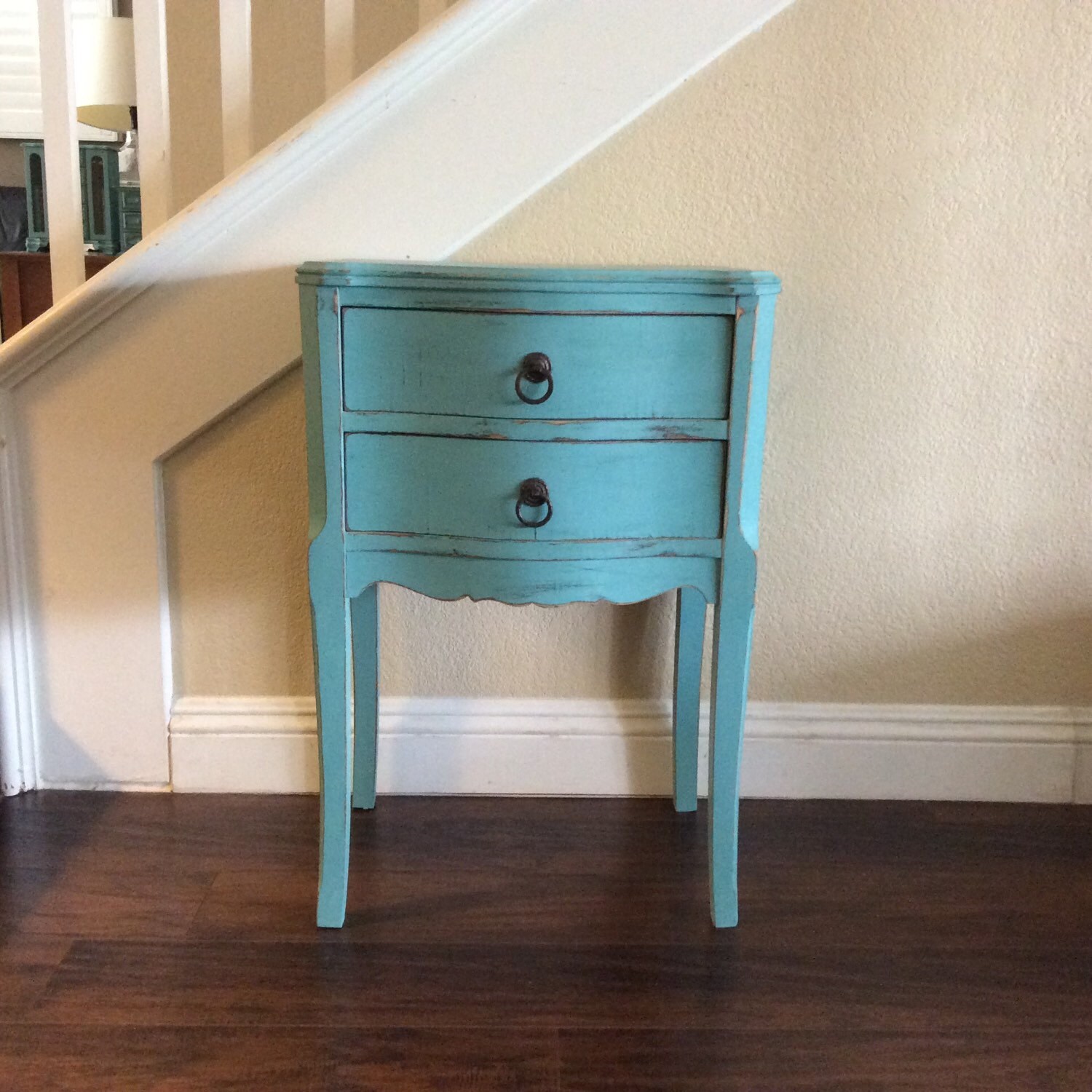 FABULOUS SIDE TABLE Turquoise Night Stand Beach Cottage