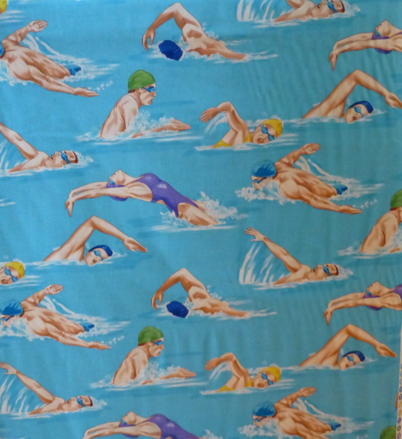 Cotton Fabric Swimming Sports Quilt Clothing Timeless