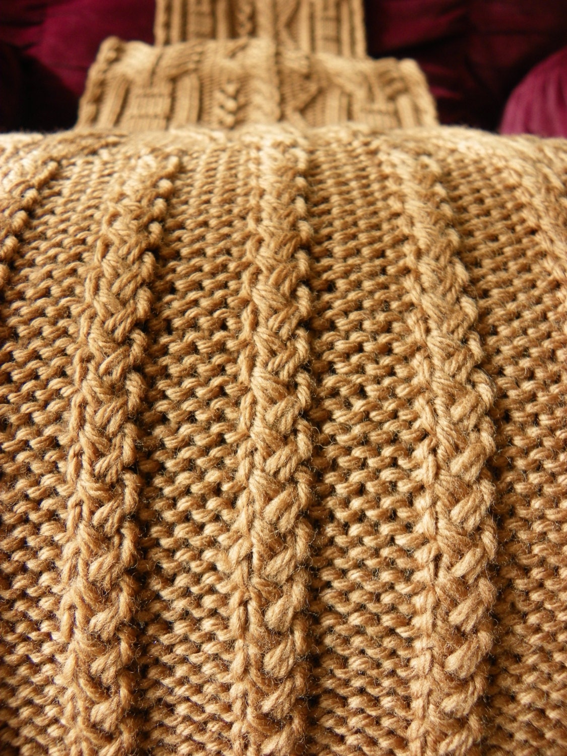 Pattern to Knit Copious Cables Scarf DK Weight yarn PDF
