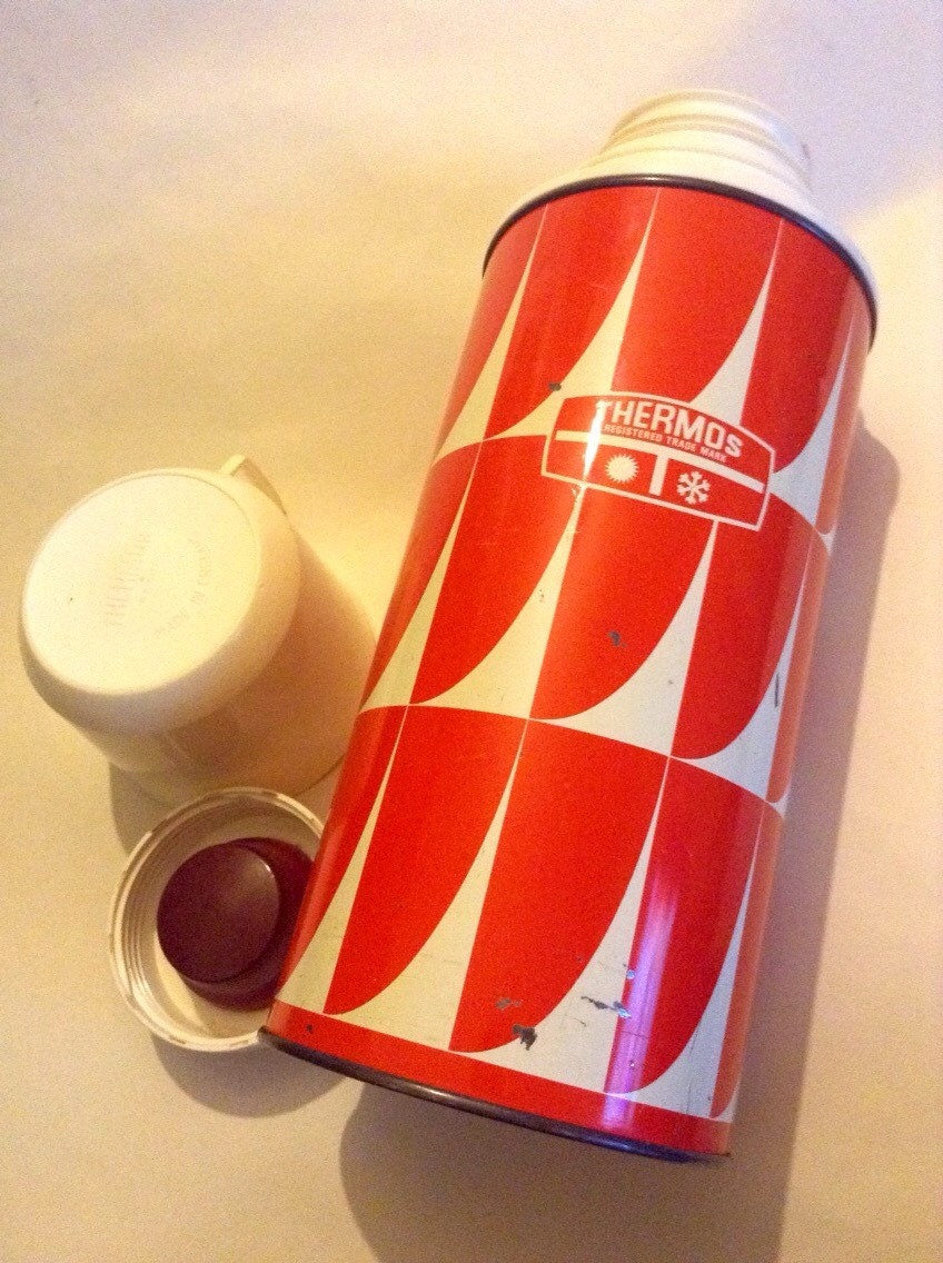 Vintage HTF Made In England 1960s Retro Red And Cream Large Hot And