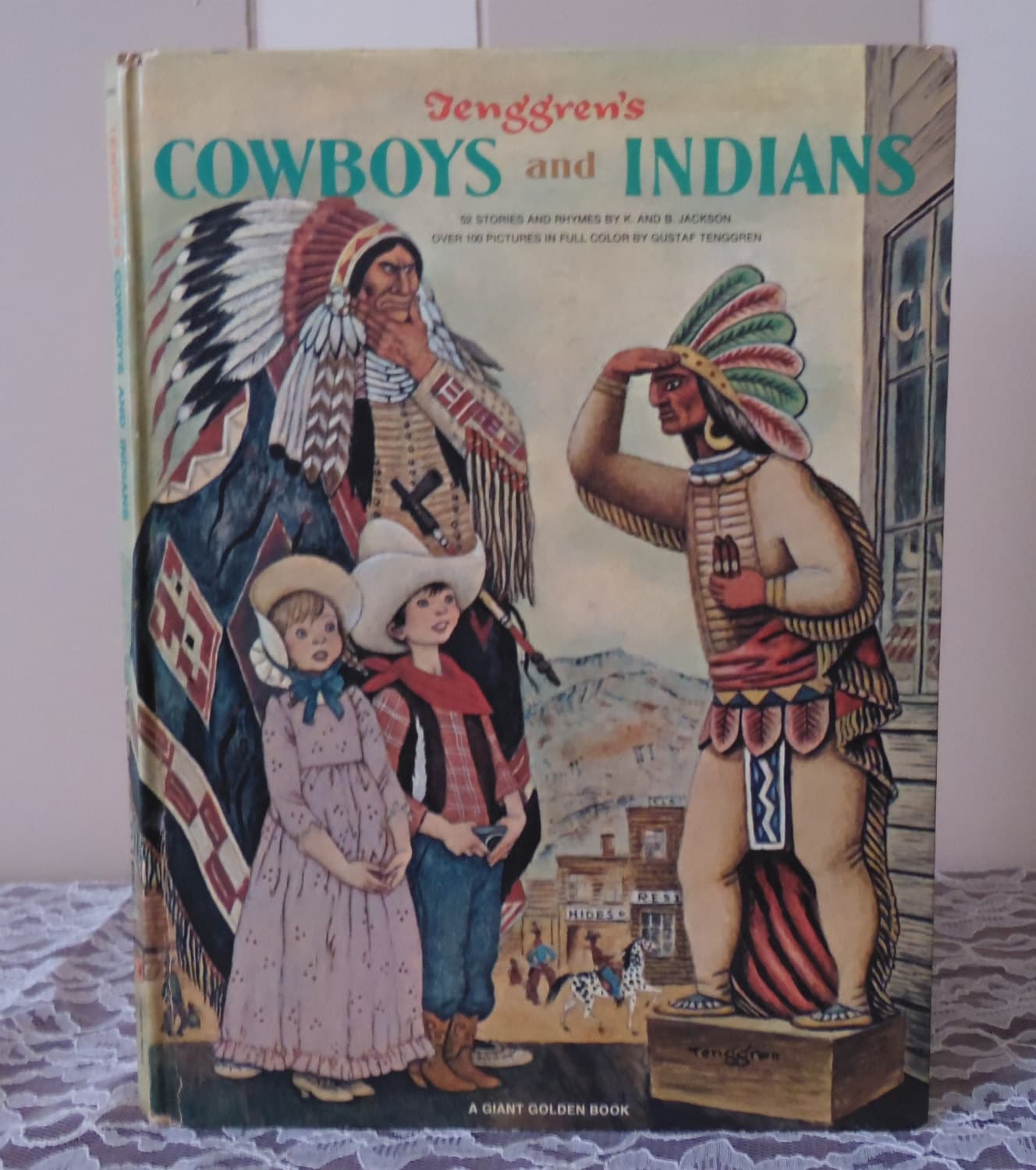 Vintage Hardback Cowboys and Indians Giant Golden Book