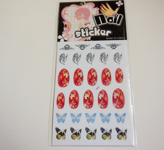 kids nail decal ages 8-15 y/o butterfly nail art by GlamourFavor