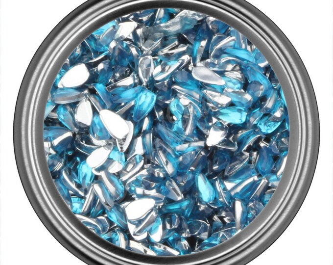 Blue Tear Drop Rhinestone Gems Flat Back Face Art Nail Art Scrapbook Phone Decoration 3mm