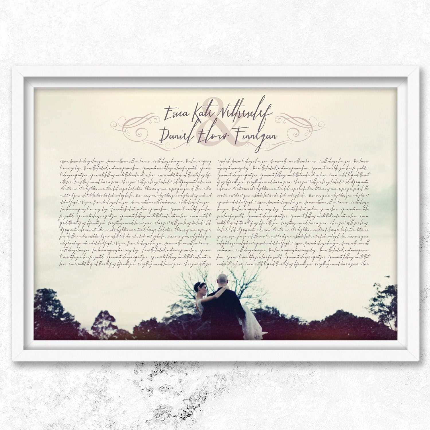  Wedding  vows  paper anniversary  gift  for him wedding  vow  art