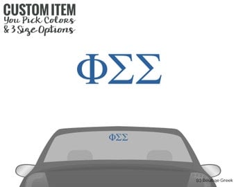 PhiSig Phi Sigma Sigma Classic Letters Car Laptop Dorm Window Vinyl Sorority Decal Sticker