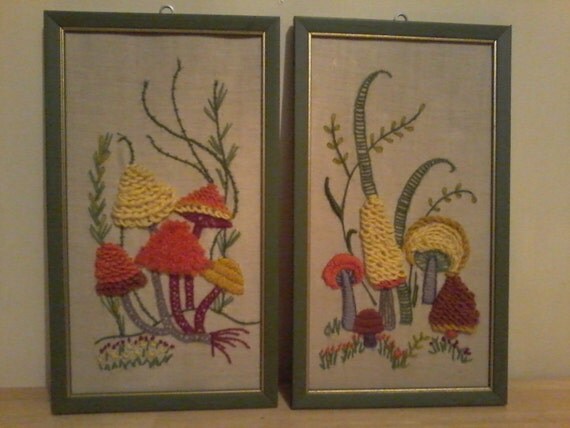 mushroom needlepoint by MomAndGirlsTreasures on Etsy