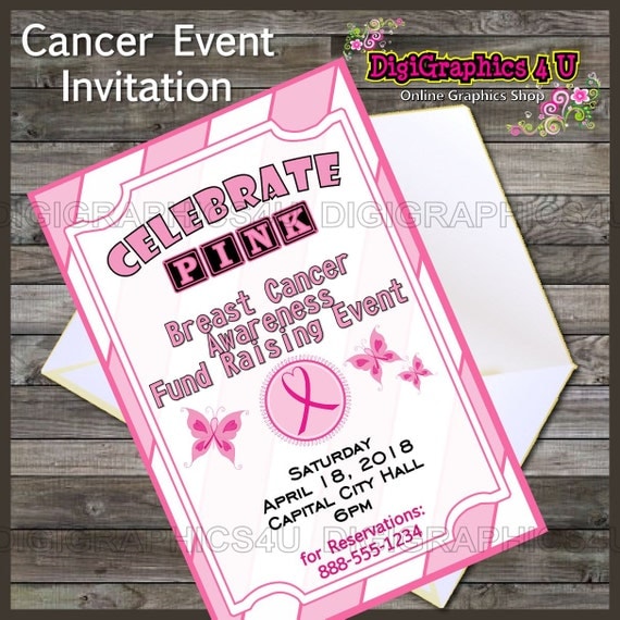 Breast Cancer Event Invitation Printable Digital File