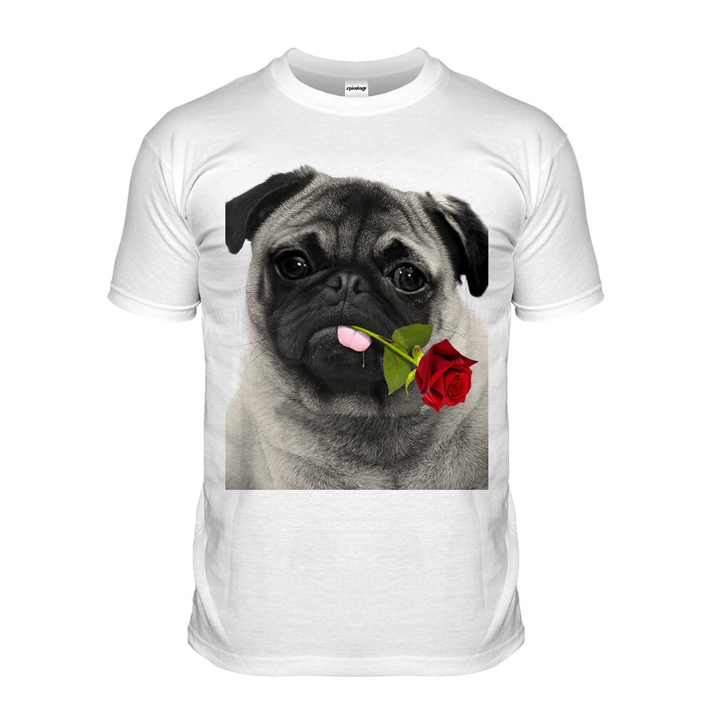 Valentines Day Pug Tshirt Pugs Tshirt Cute Love Dog Tee