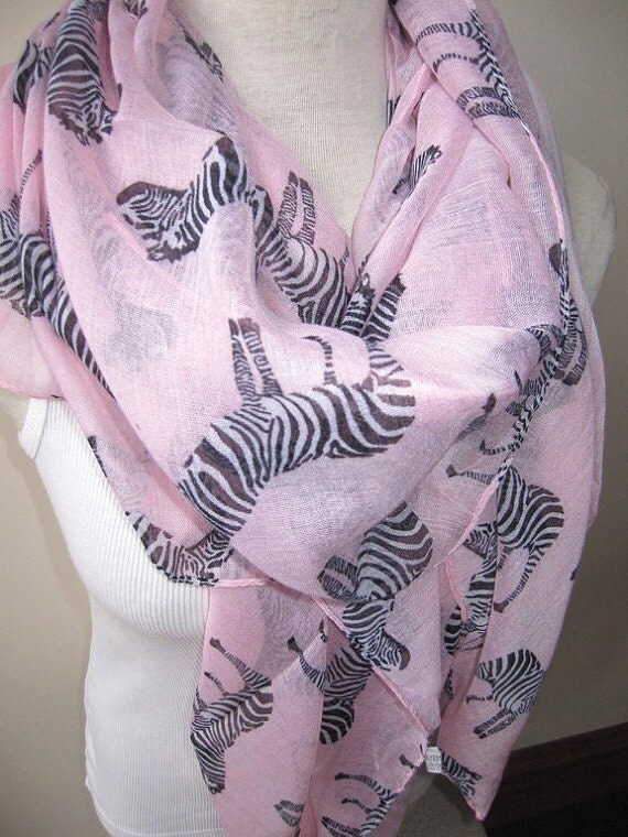 Items Similar To Zebra Print Scarf Pink Green White Red Beige Scarf Zebra Pattern Scarves