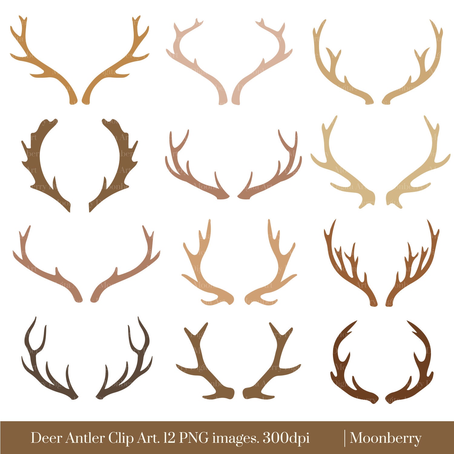 Deer Antler Clip Art DEER ANTLER CLIPART by