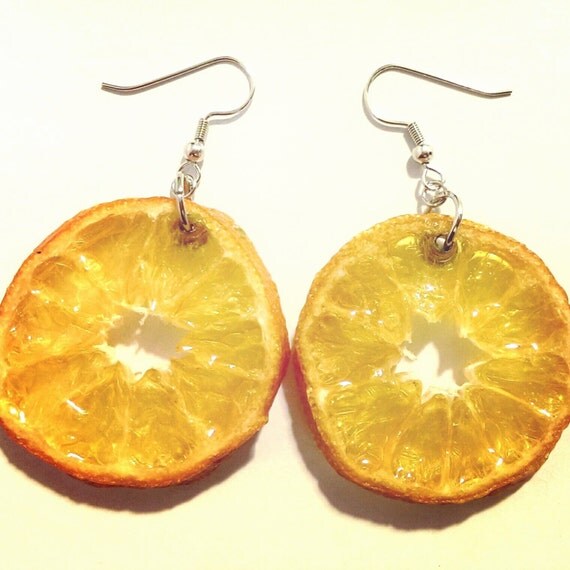 Mandarin Orange Earrings made from real Lil Cuties