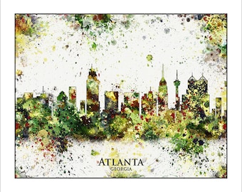 ATLANTA Skyline, Atlanta, GEORGIA, Atlanta Map, Map of Atlanta, Map of Georgia, Georgia Map, Atlanta BRAVES, Atlanta Falcons, Atlanta Hawks