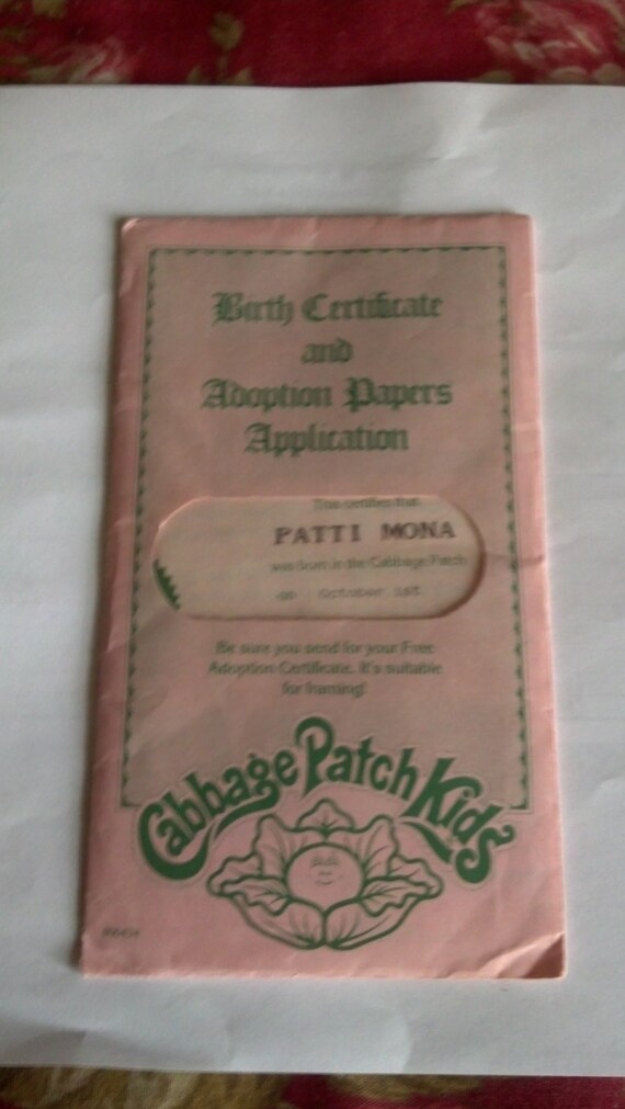Cabbage Patch Kids Birth Certificate by on Etsy