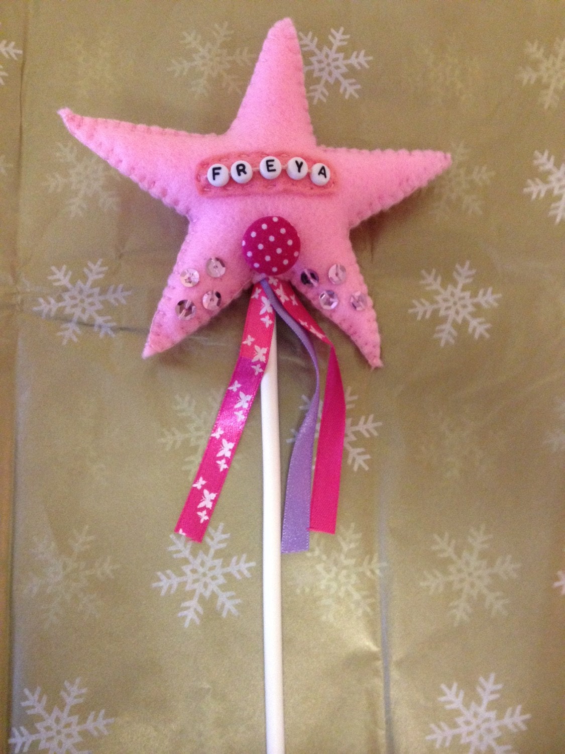 Handmade personalised felt wand by SewSoBusy on Etsy