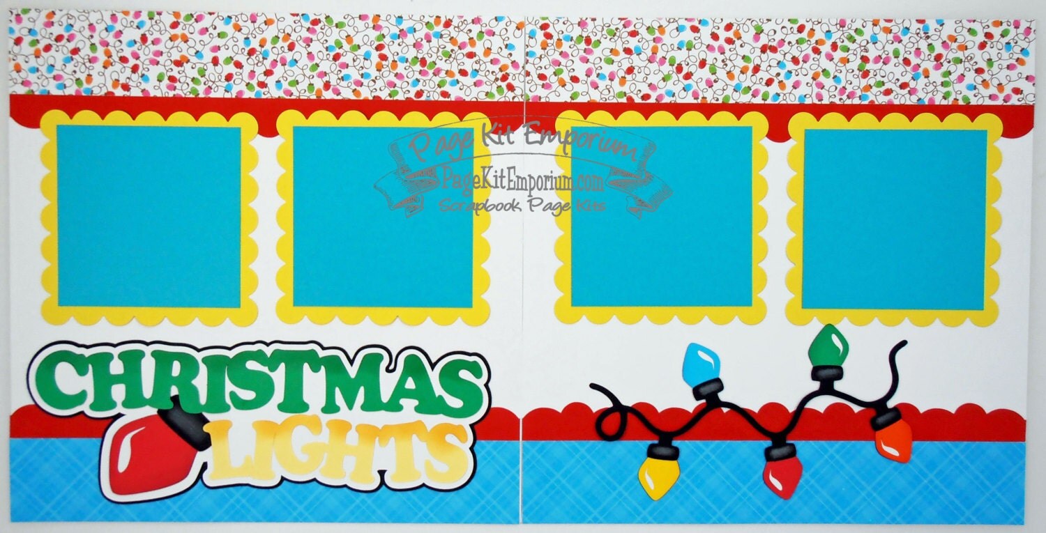 scrapbook page kit christmas lights boy girl baby 2 page scrapbook page kit christmas lights boy girl baby 2 page