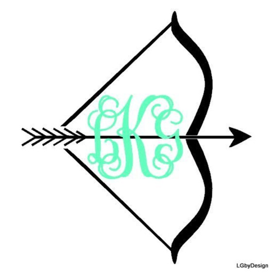 Bow Hunting or Archery Decal with Monogram by LGbyDesign on Etsy