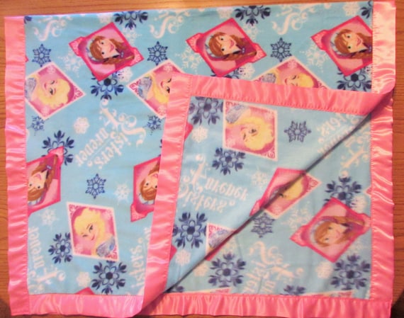 Frozen fleece toddler blanket with satin edge