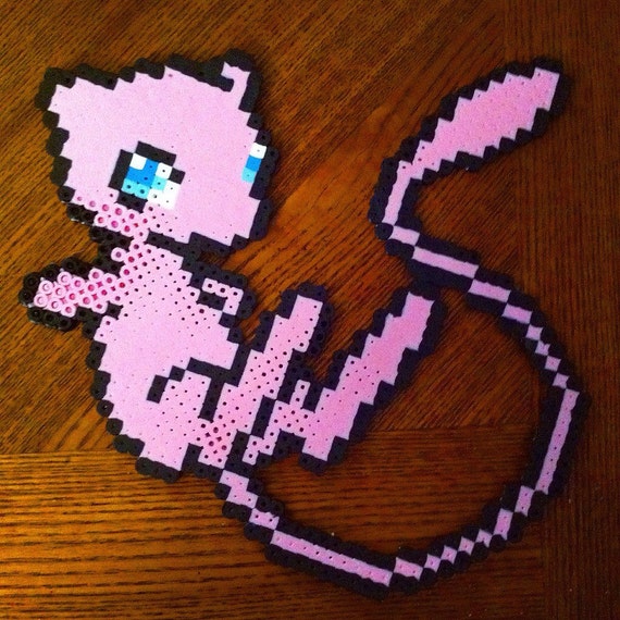 Mew Perler Bead by AshleyBuschPaintings on Etsy