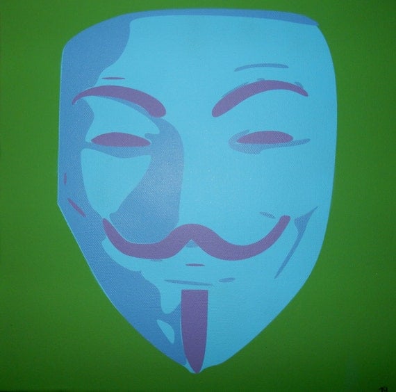 V for Vendetta Mask Spray Painted Stencil Art on by JustSprayed