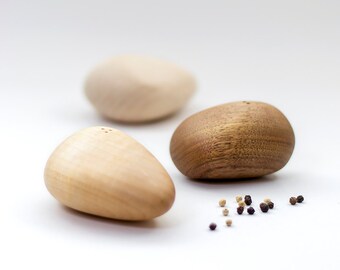 Premium Salt and Pepper Shakers - Custom Wood Choice - High Quality Gift for Him/Her