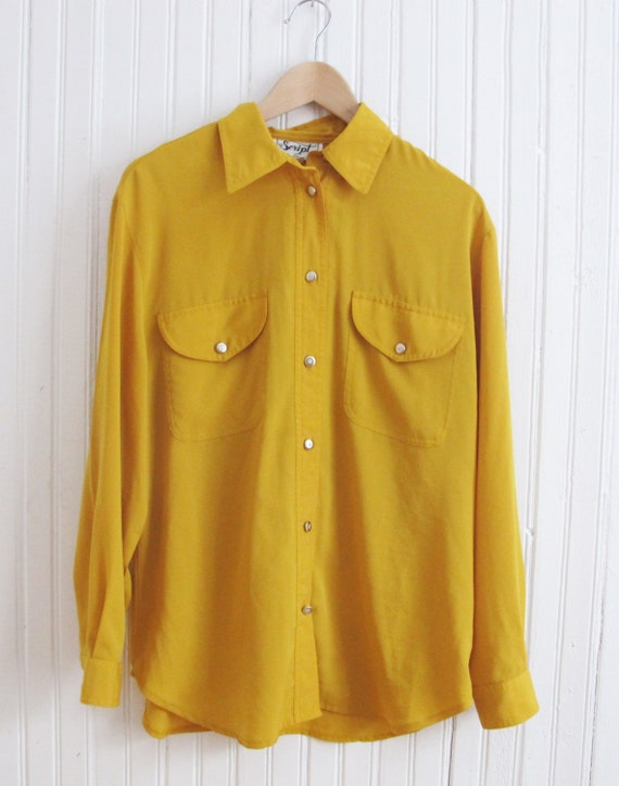 chemise femme jaune moutarde