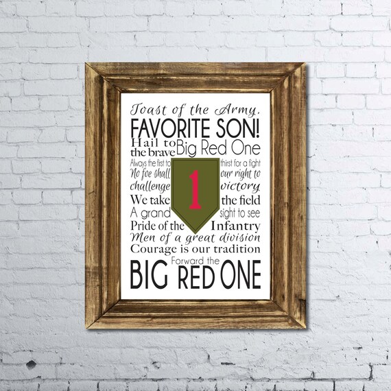 Items similar to Big Red One song print on Etsy