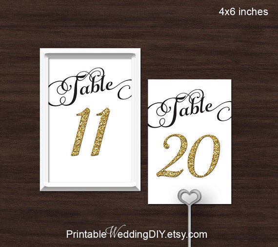 items similar to gold glitter table numbers wedding printable glitter