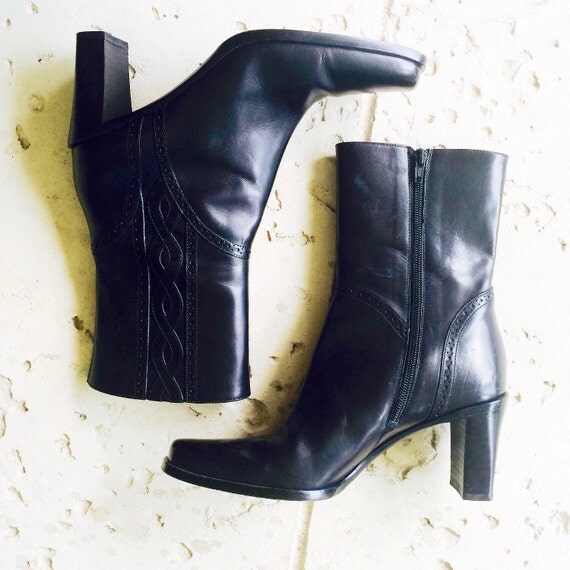 Black Leather VIA SPIGA Boots // 7.5M by ShopKingDude on Etsy