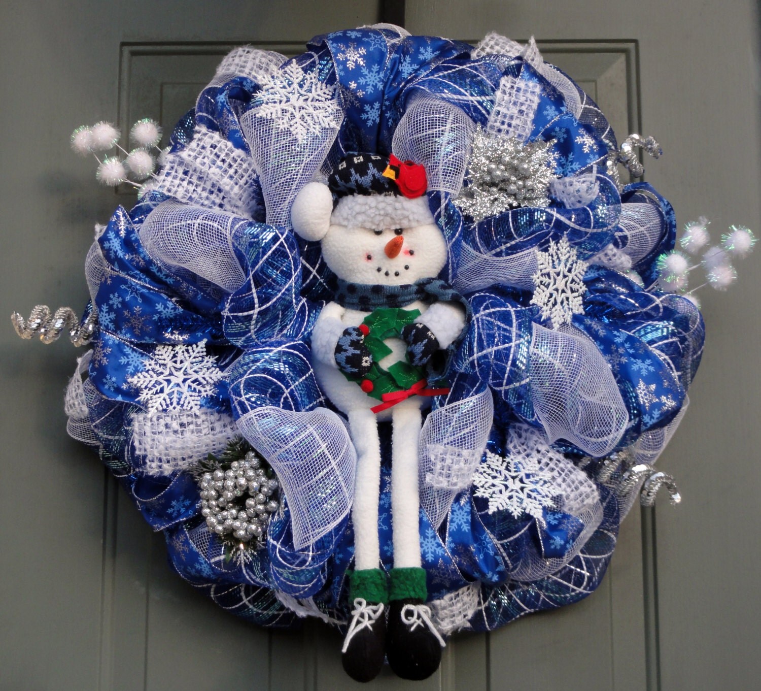 Snowman Wreath, Christmas Wreath, Winter Wreath