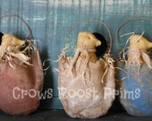 3 Primitive Easter Chicks in a Half Shell