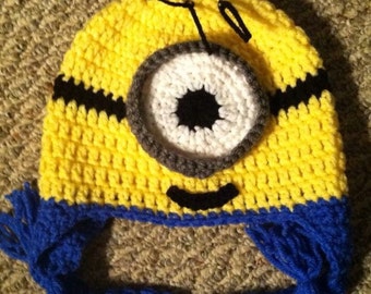 Crochet Newborn MINION Hat & Diaper Cover Set PHOTO PROP