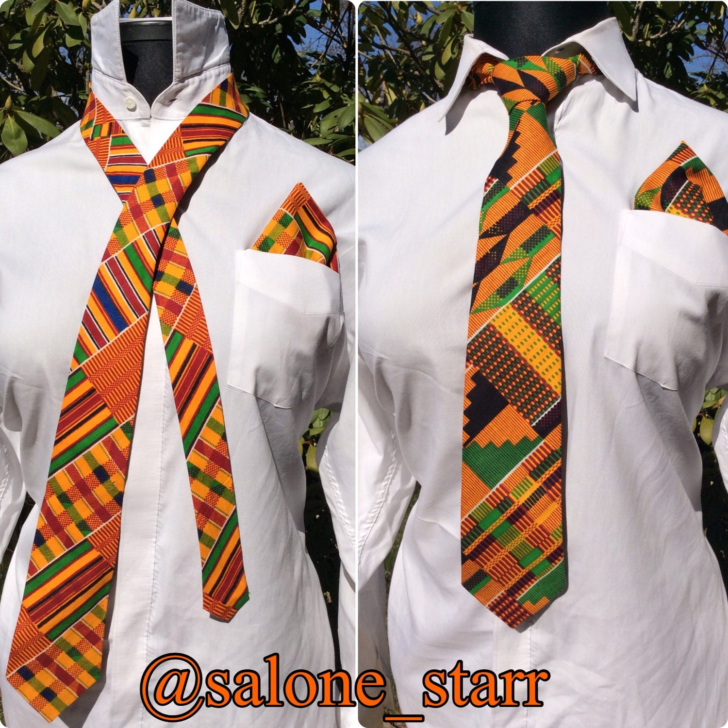Kente Tie w/ Handkerchief African Bow tie African print