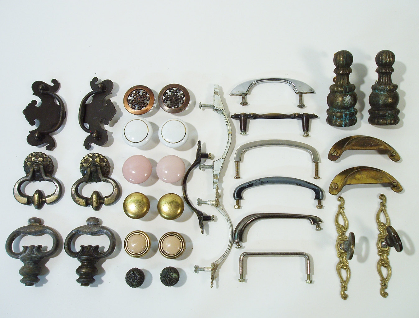 Mixed Lot of Antique Hardware Knobs Drawer Pulls Antique Salvaged