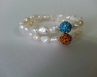 Perlaviva 18K Gold Plated 6-6.5mm Baroque Cultured Pearl Bracelet