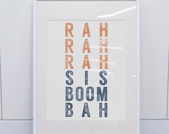 Auburn Art Print / Auburn University Inspired Art Print / Football Cheer