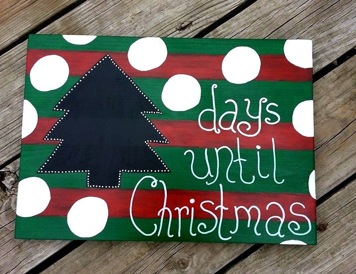 Christmas Countdown Sign Christmas Chalkboard Countdown Sign