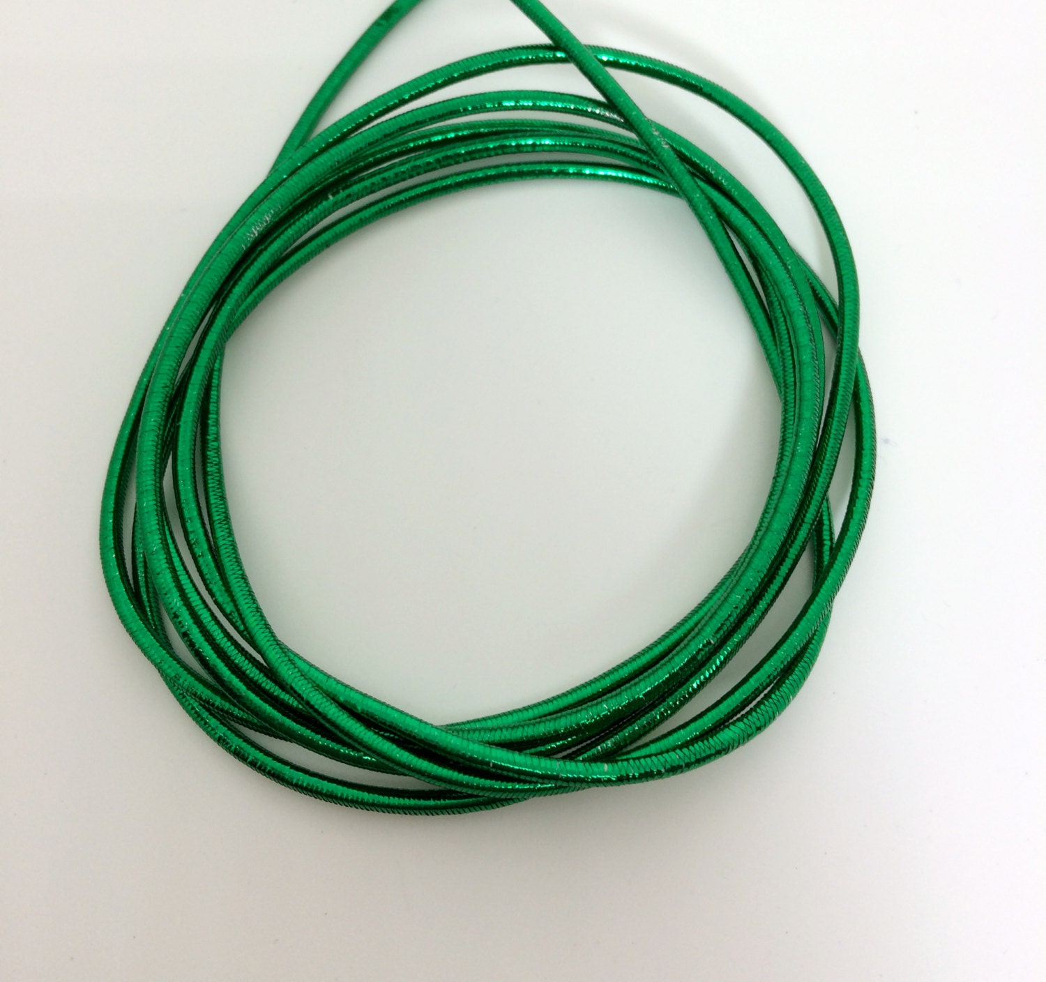 1.5mm Metallic Green Elastic Band / Elastic Drawcord by miBonCrAft