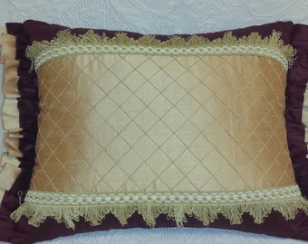 Leopard Chenille Pillow Cover with silk striped pipe cord: