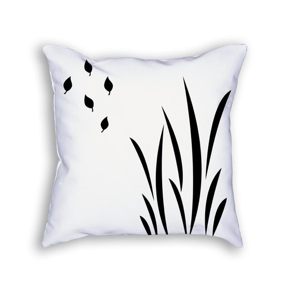 Modern black and white throw pillow. 18x18 by ClearframeGallery
