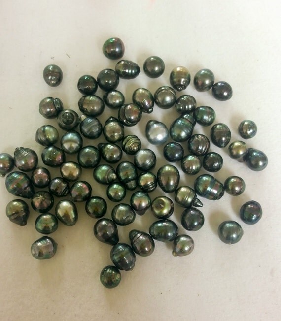 9-10 mm Tahitian Black Pearls 50 pearls Free by AlohaPearlsHawaii