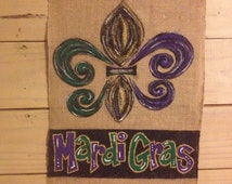 mardi gras garden flag nearby