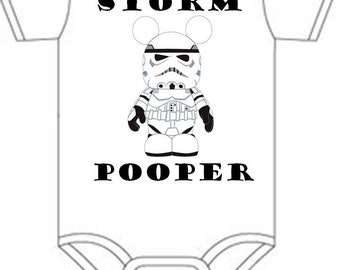 ON SALE Storm Pooper trooper onesie you pick size newborn / 0-3 / 3-9 / 12 / 18 month