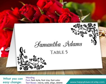 DiY Printable Wedding Place Card Template Instant Download