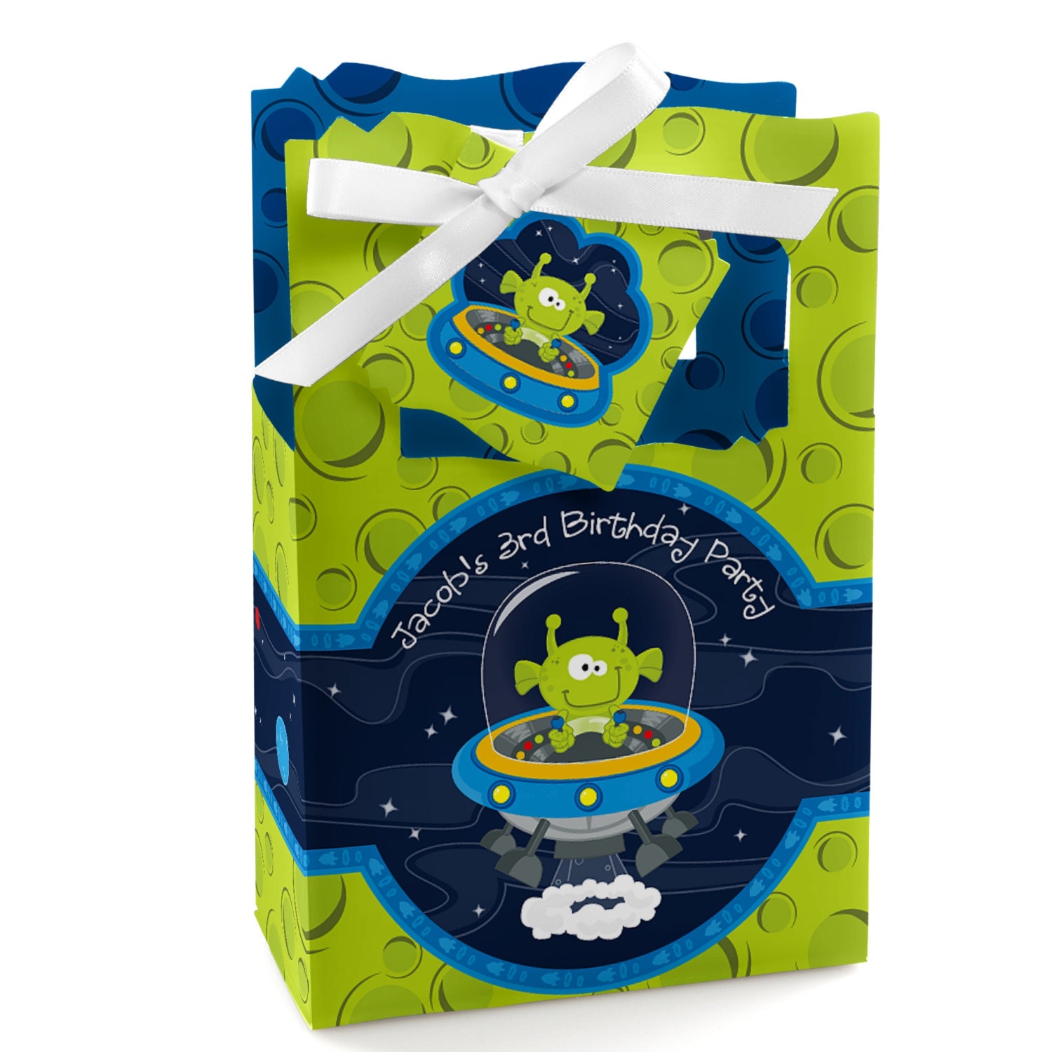 Space Alien Favor Boxes Custom Birthday Party Supplies Set