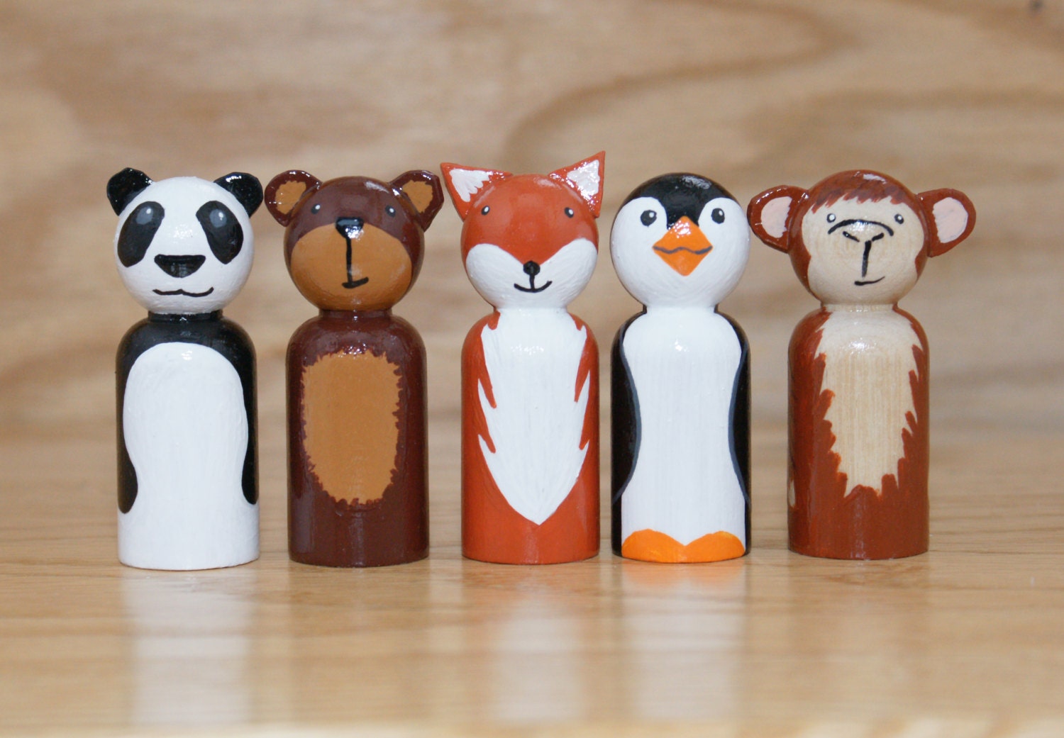 wooden peg doll animals