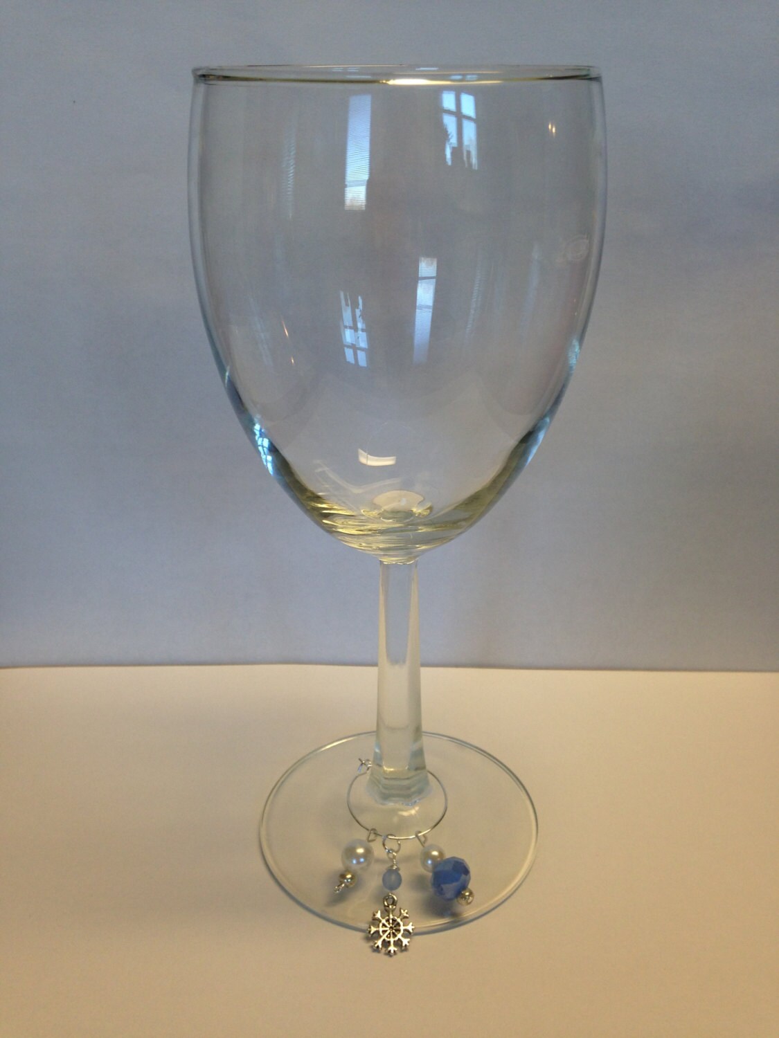 Wine Glass Charms with Blue Beads and by DayDreamingDecor on Etsy