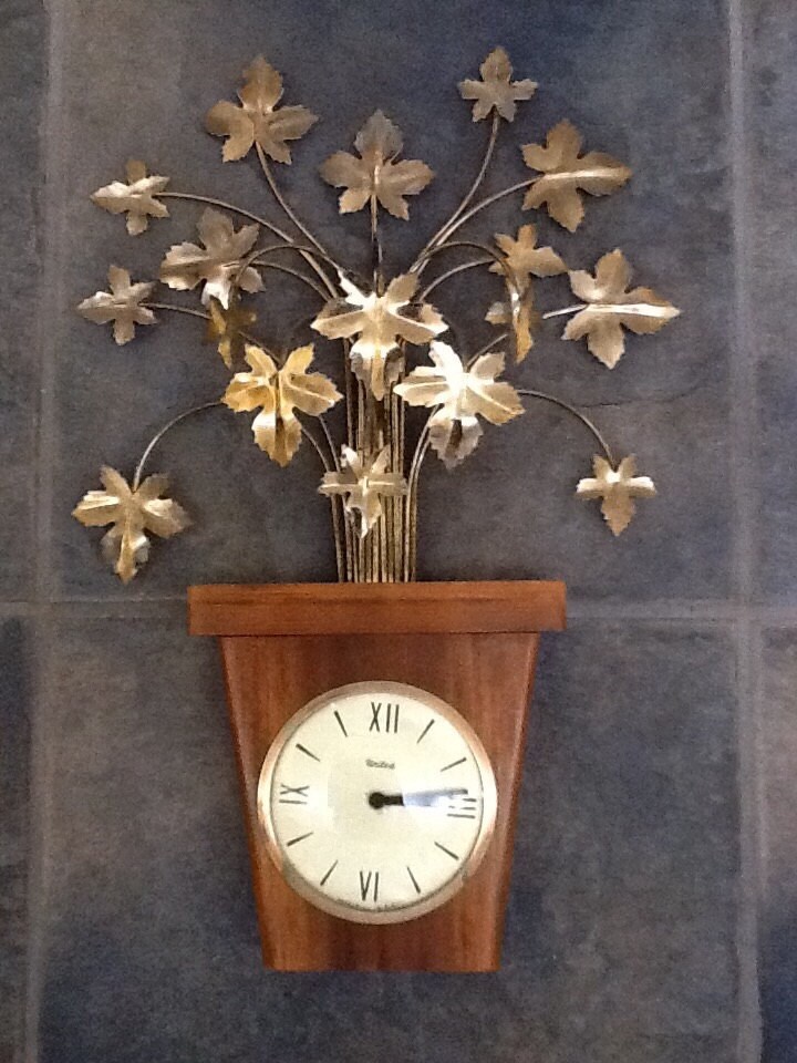 60's /70's Clock Flower Pot by United by on Etsy