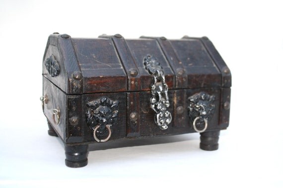 Lot De 4 Mini Coffres Au Trésor En Bois Rétro - 8x6x6 Cm - Serrure Alliage, Décoration Vintage - Pour Bijoux, Petits Objets, Décoration